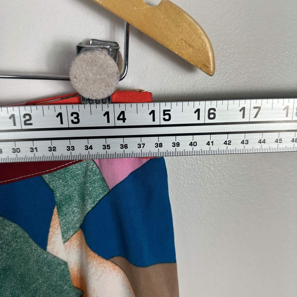 Luukse Wide Leg High Rise Pants Womens Sz Large Multicolour Geometric Print Boho - Picture 15 of 16